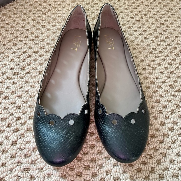 Loft Black Scalloped Textured Flats - Picture 1 of 8